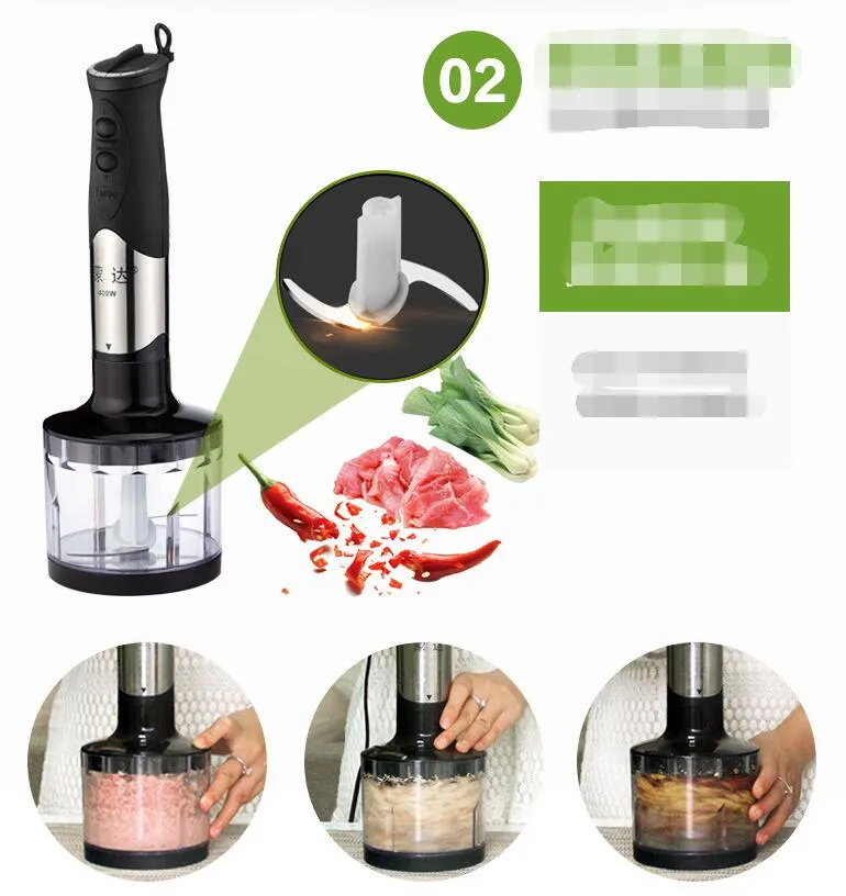 M-08 Multifunctional Household 850W Electric Stick Blender Hand Blender Egg Whisk Mixer Juicer Meat Grinder Food Processor