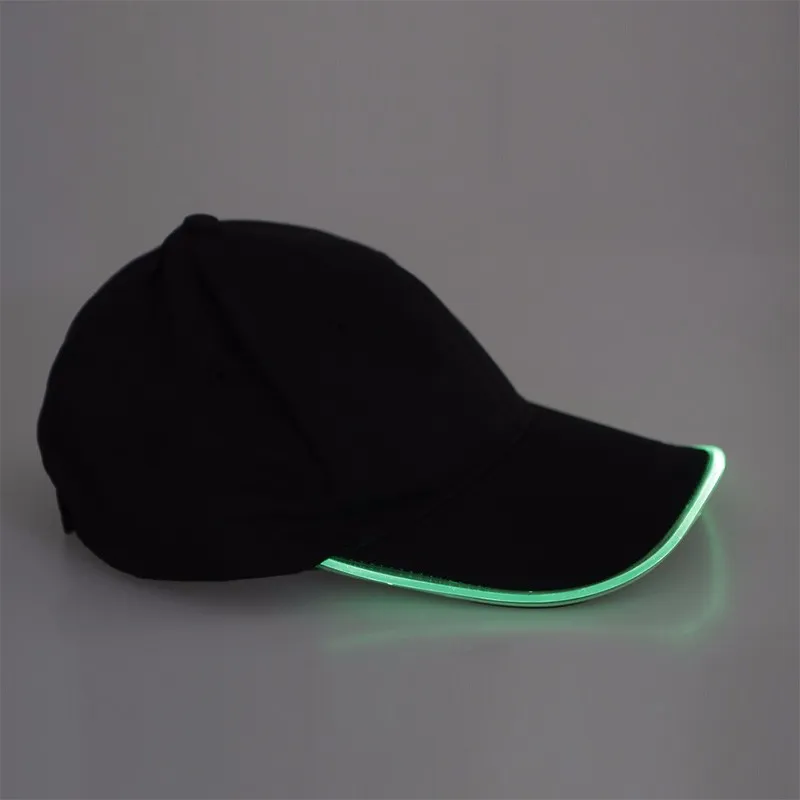 Unisex Caps Moda LED Lighted Brilho Clube Festa Tecido Preto Cap Chapéu de Viagem CapLuminosa Cap Turismo Cap Topi