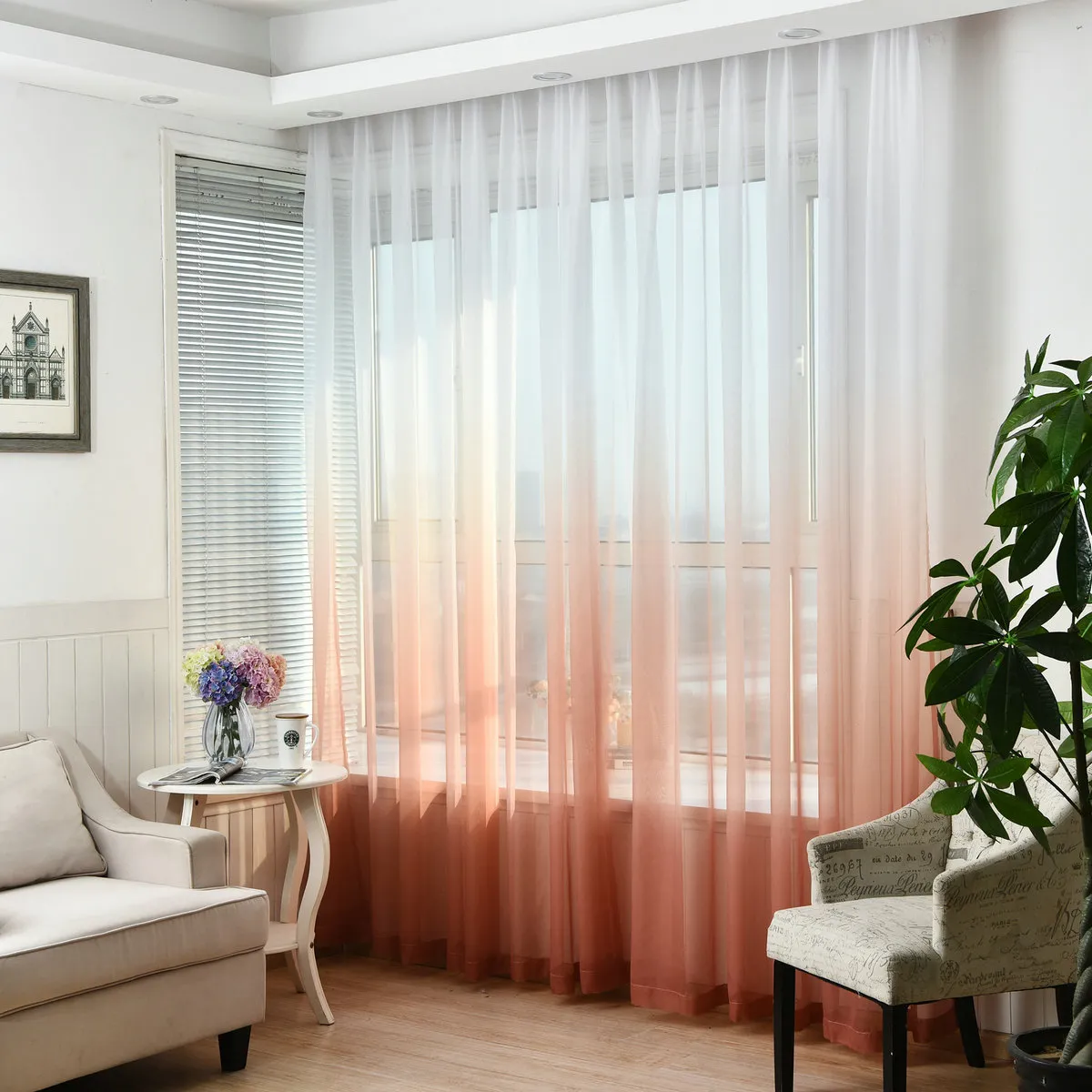 Sheer Tulle Window Curtain for Living Room Kitchen Modern Pattern Voil With Bright Color for Window Decoration minimalist style7805229