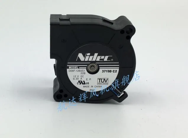 Original NIDEC D06F-12B3S1 6025 0.33A 60*60*25mm 12V 3 wire blower fan