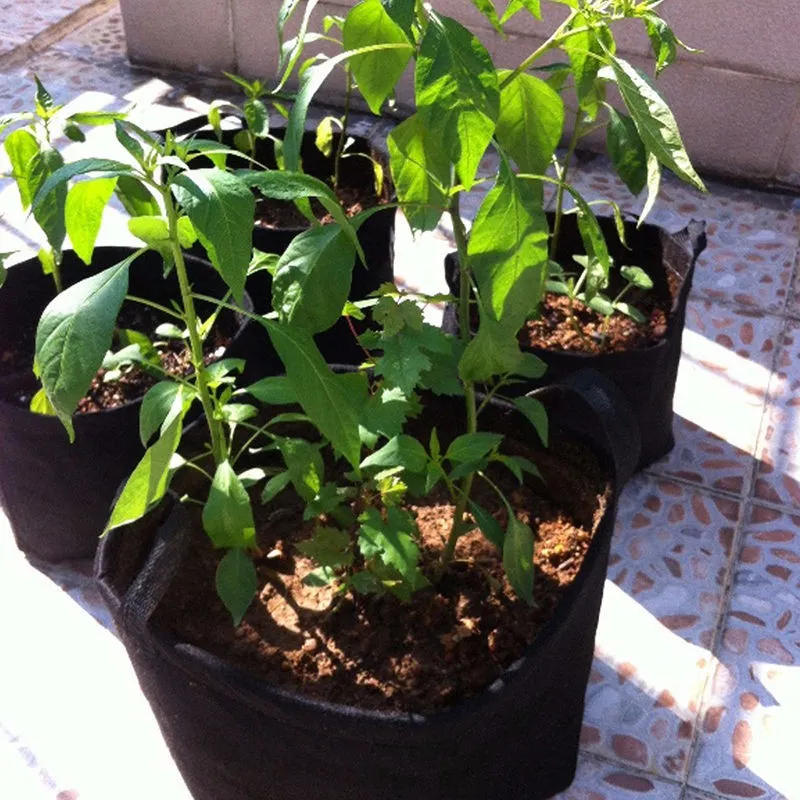 Galão de tecido não tecido para cultivo, alças redondas para vasos de tecido, bolsa para plantas, saco de crescimento de raiz, recipiente de aeração, 10 tamanhos c1832284073