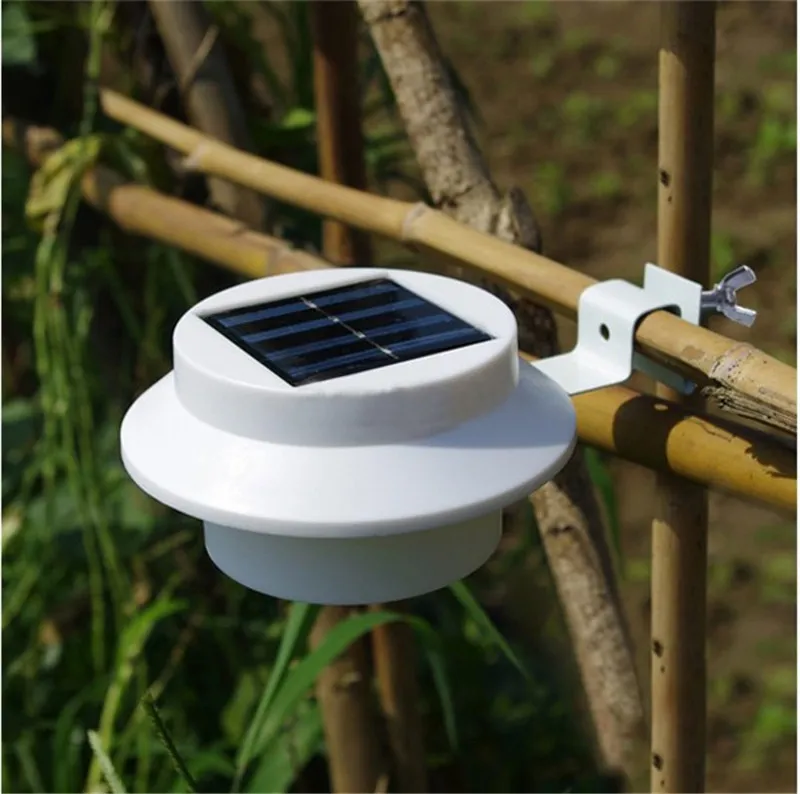 3 LEDs Solarbetriebene Lampe Kaltes Weiß/Warmes Licht Wasserdichte Straßenzaun Garten Hof Dach Außenwandleuchte