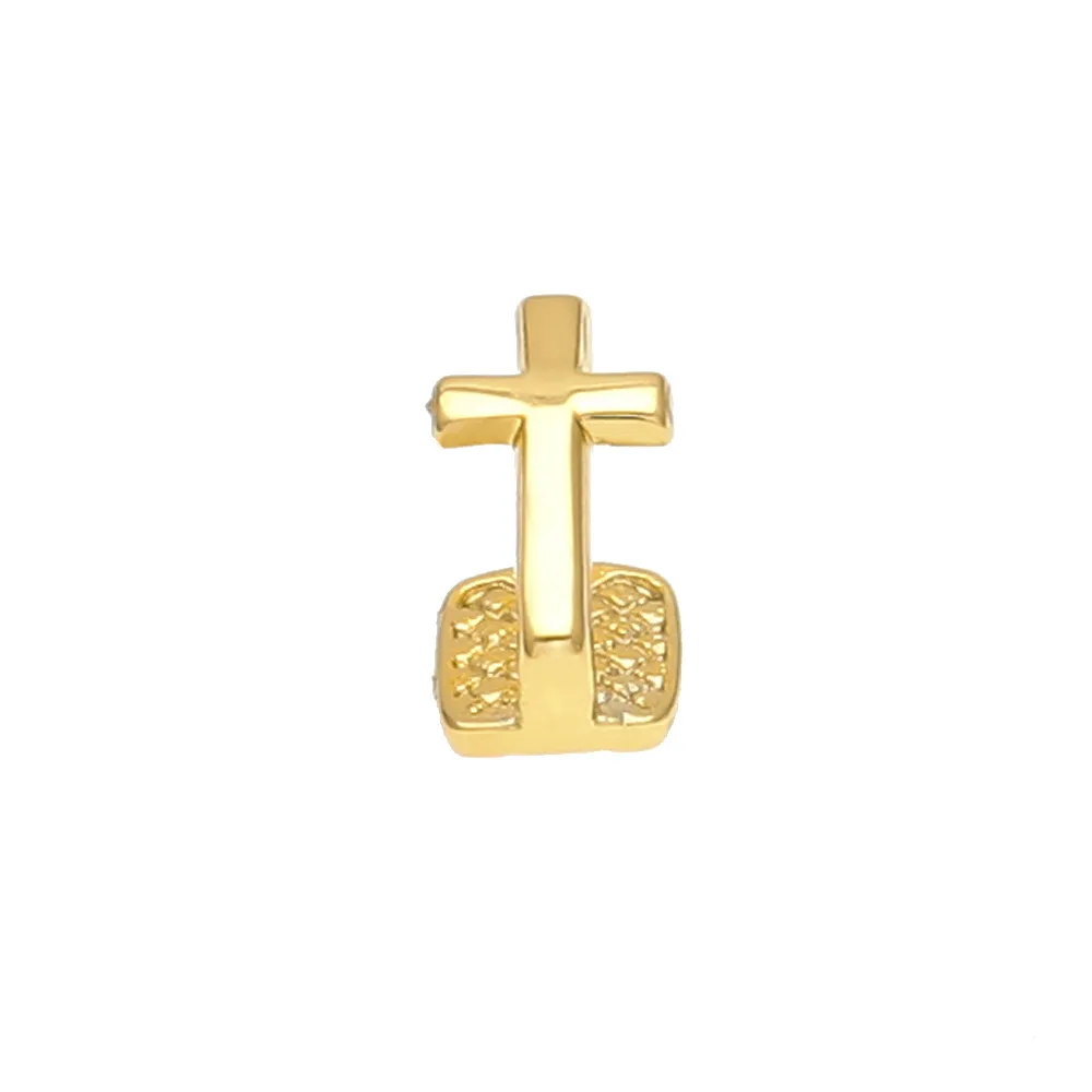 الجديدة فضة مطلية بالذهب الصليب الهيب هوب واحدة الأسنان GRILLZ كاب الأعلى الشواية السفلي للمجوهرات الأزياء حزب هالوين