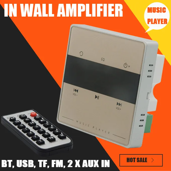 Système audio domestique Freeshipping, système de musique, système de haut-parleurs de plafond, amplificateur stéréo numérique Bluetooth, amplificateur mural avec touche tactile