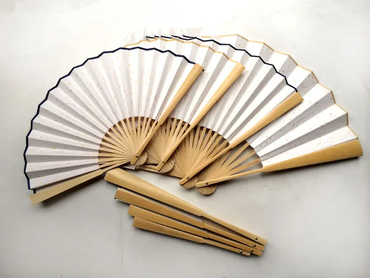 DIY Blank Handfläkt 7 "8" 9 "10" Vuxen kalligrafi Skön konst handmålningsprogram Kinesisk rispapper Folding Bamboo Fans Hantverksgåva