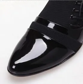 POpular new flank lace-up black pu Adhesive leather men`s Dress shoes business Pleated casual shoes groom wedding shoes