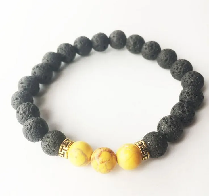 New Arrival Lava Rock Beads Charms Bracelets colorized Beads Men's Women's Natural stone Strands Bracelet For Fashion Jewelry