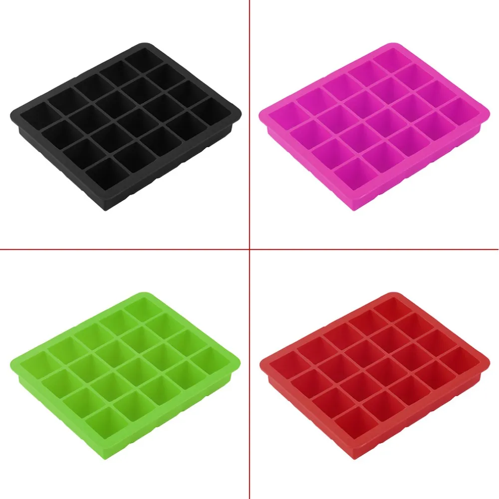 20-Cavity Grand Cube Ice Pudding Jelly Maker Moule Moule Plateau Silicone Outil