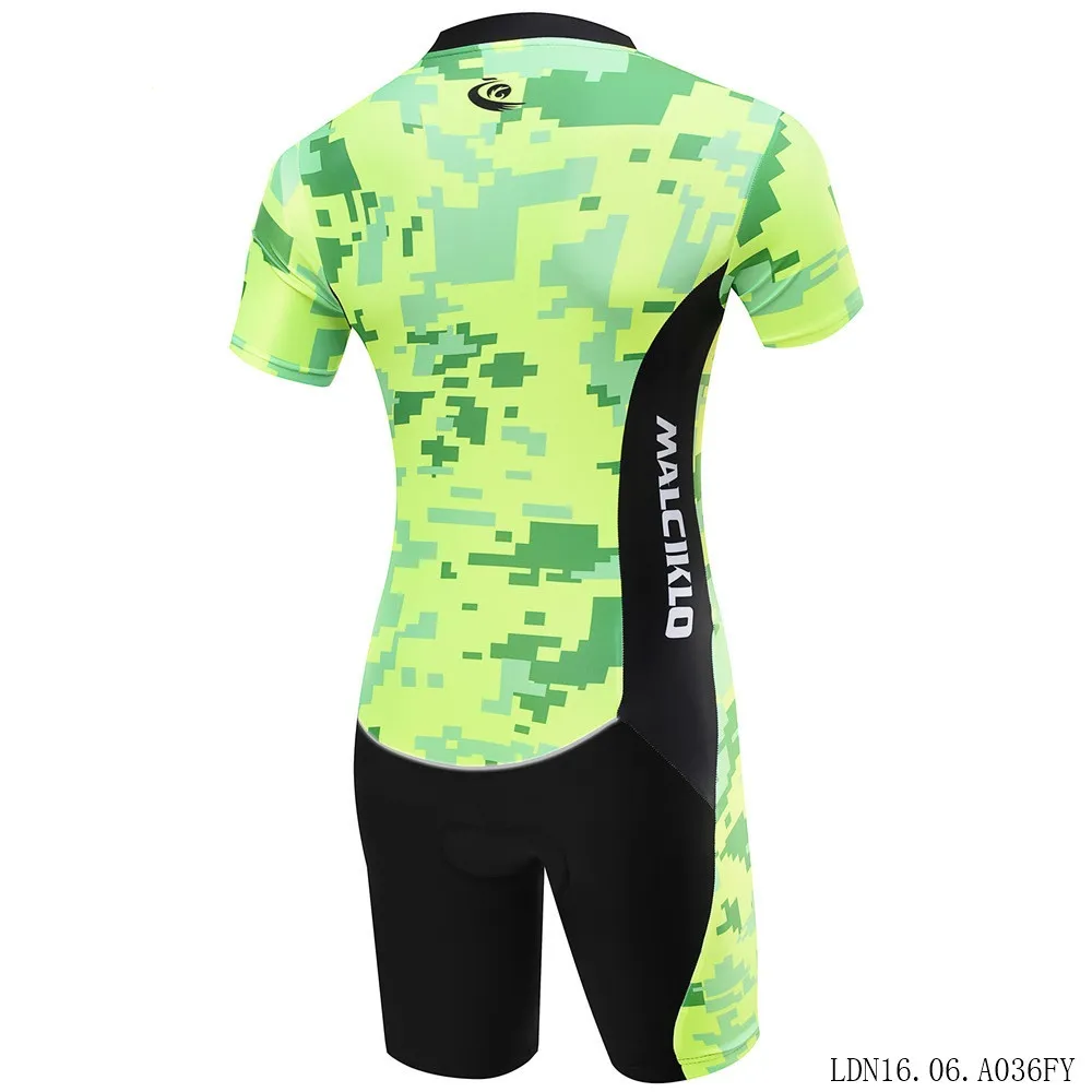 2024 Maglia da ciclismo estiva mimetica Manica corta da ciclismo Dermotuta da triathlon unisex Collant con cerniera invisibile tuta da bici congiunta Speedsuit da bicicletta