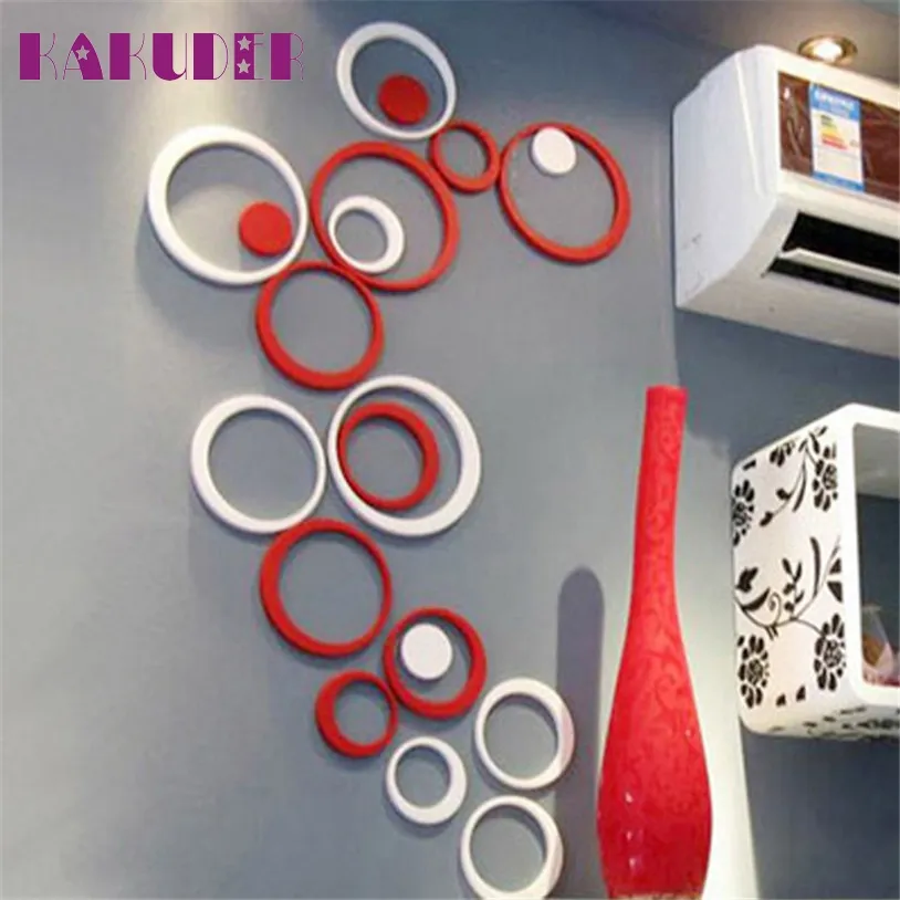 Groothandel- binnenshuis decoratie cirkels stereo verwijderbare 3D-art muursticker voor kinderen kamer sticker DIY poster home decor Adeesivo de parede