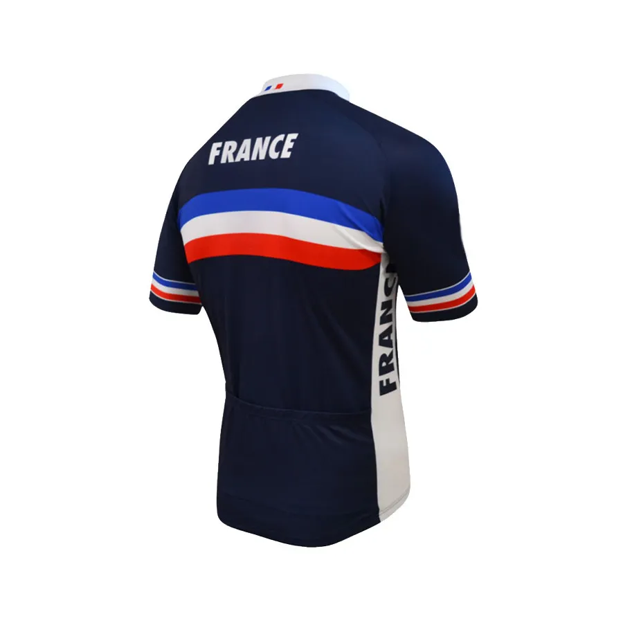 Ny anpassad Hot 2017 Jiashuo Frankrike Franska MTB Road Racing Team Bike Pro Cykel Jersey Set Bib Shorts Kläder Andning Air