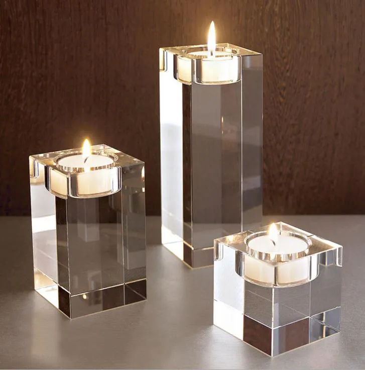 Square Clear Crystal Candle Holder Candlesticks Acrylic Tea Light Square Glass Candle Holders Wedding Christmas Party DIY Decoration Favors Gift From Jessie06 167.07 DHgate.Com
