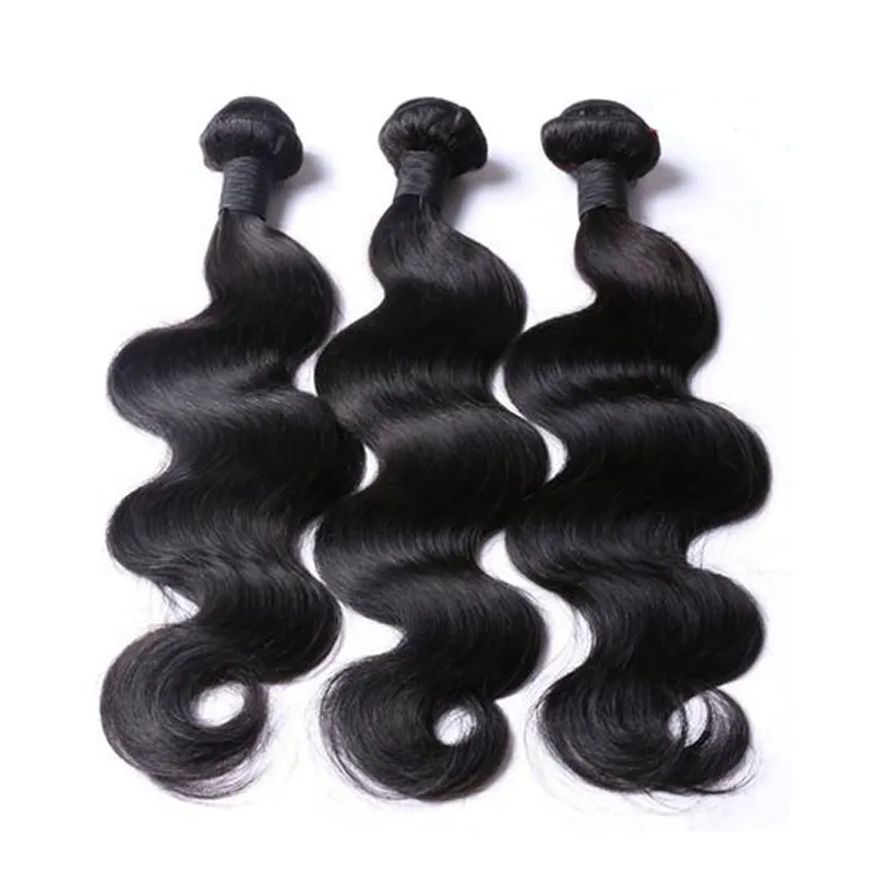 Brazilian Hair Unprocessed human hair no tangle Body wave with Closure Brazillian weave bundles 100% Human hair free shipping