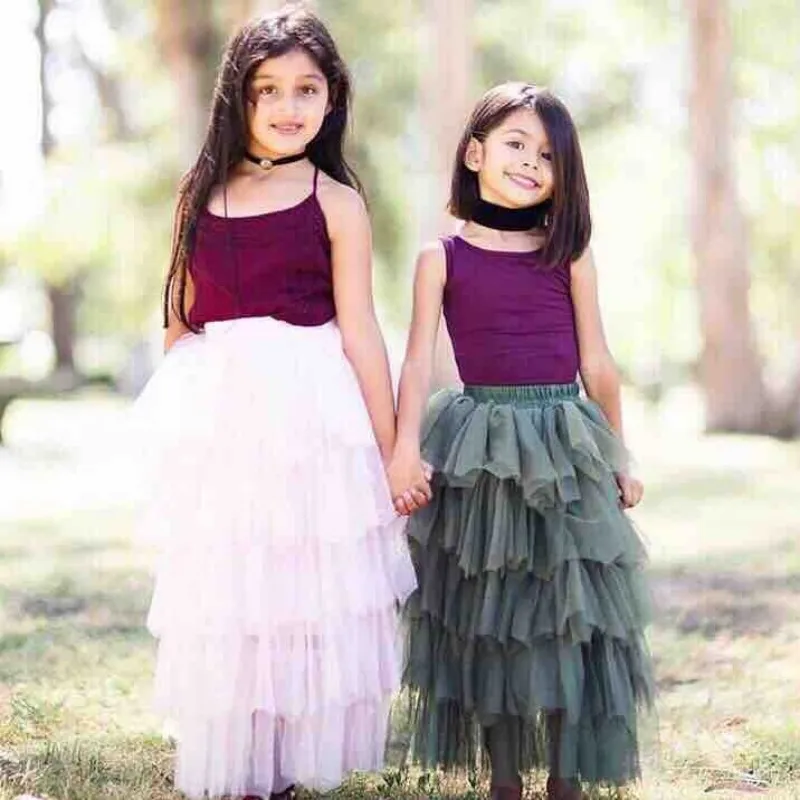Gonne In Tulle Lunghe A Livello Ragazze Cintura Elastica Gonna Di Tulle Gonfia 2024 Gonna Adorabile A 5 Strati 3 Pezzi Da 67 51 DHgate