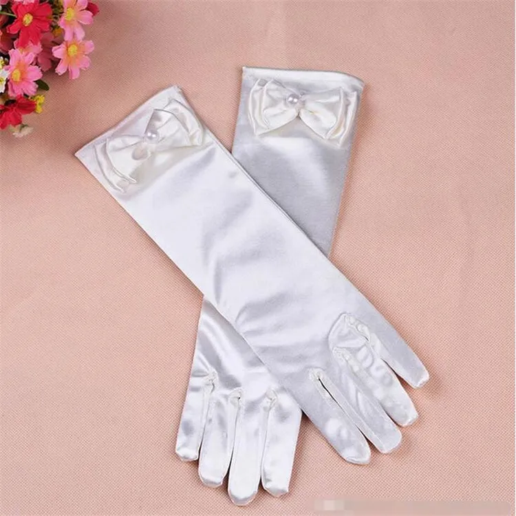 Cinderella Gowns: Elegant Long Gloves For Girls, Wedding & Party Silk ...