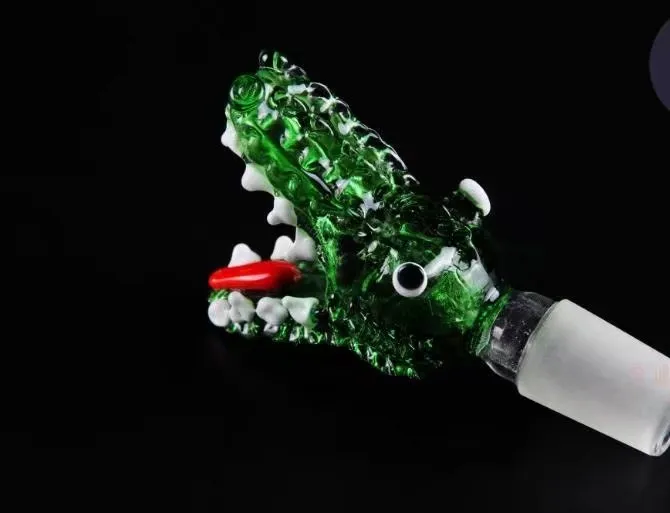 Crocodile Bubble Head Оптовая стеклянные бонги масляная горелка Стеклянные трубы курение