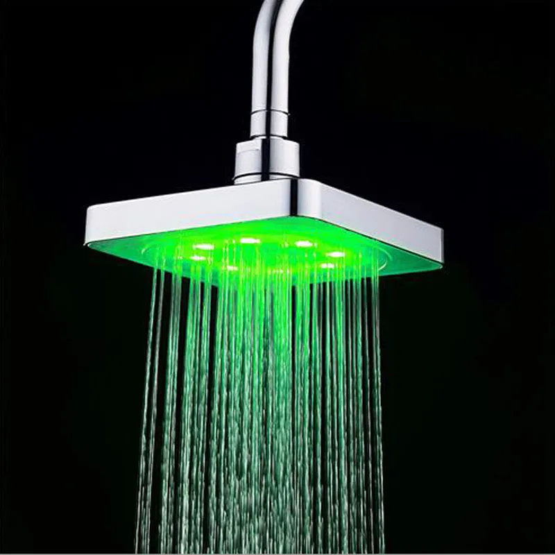 Hot sale bathroom Square Water Flow Adjustable Romantic Automatic LED Shower Head for Bathroom 