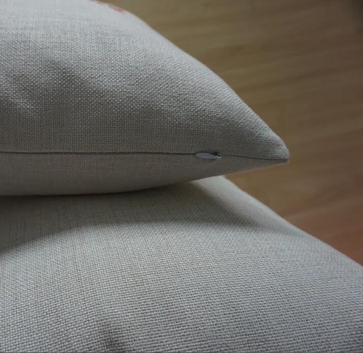18x18 Puste Faux Pościel Poszewka na poduszkę Sztuczna pokrywa poduszki 100% Poliester Plain Burlap Poduszka Cover dla DIY Sublimation 20 sztuk / partia