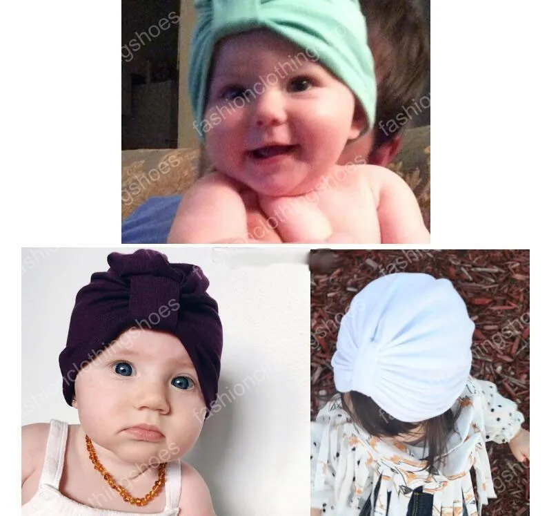 INS Bébé Chevron Or Dot Chapeau Bébé Casquettes Pour Garçons Et Filles Automne Hiver Enfants Chapeaux Enfant BeanieTurban Noeud Chapeaux 0-6 Ans 19 Couleur choisir