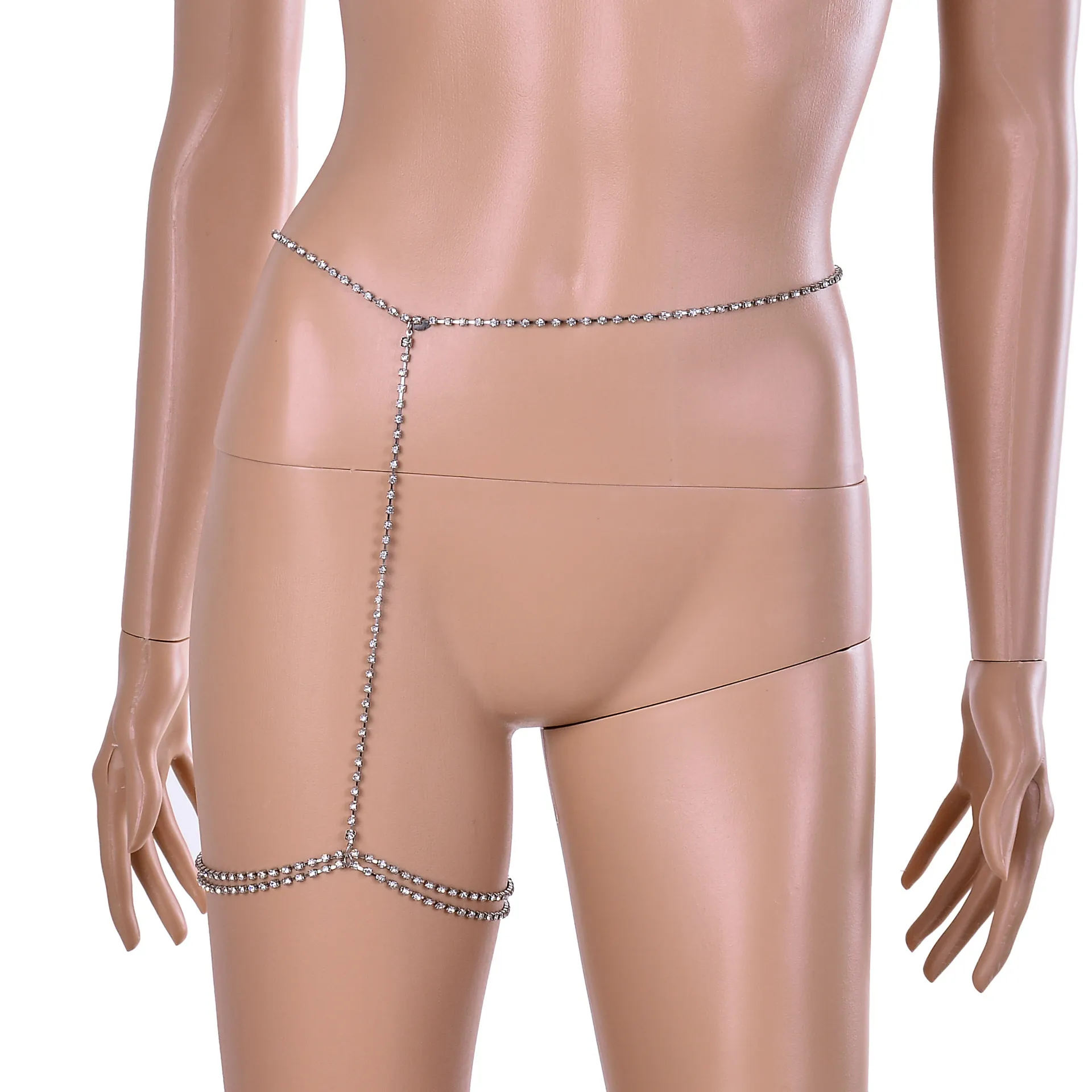 Fashion Brand Crystal leg Chain Body Jewelry Sexy Women Rhinestone Anklet Belly Chains Geometric Club Night Rock Body Chain 2017