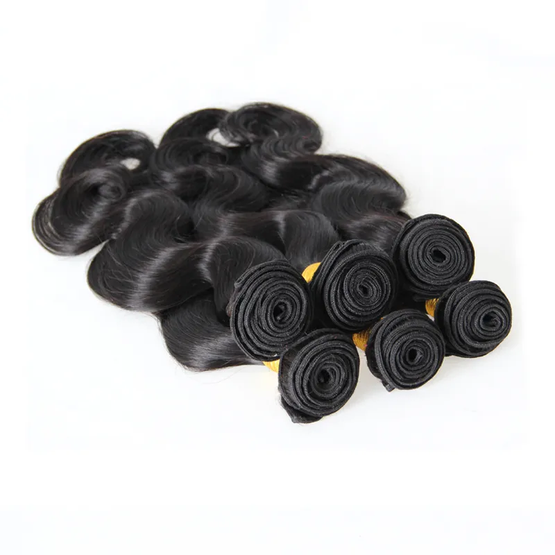 Fasci di capelli brasiliani dell'onda del corpo di colore nero di tessitura umana dei capelli naturali