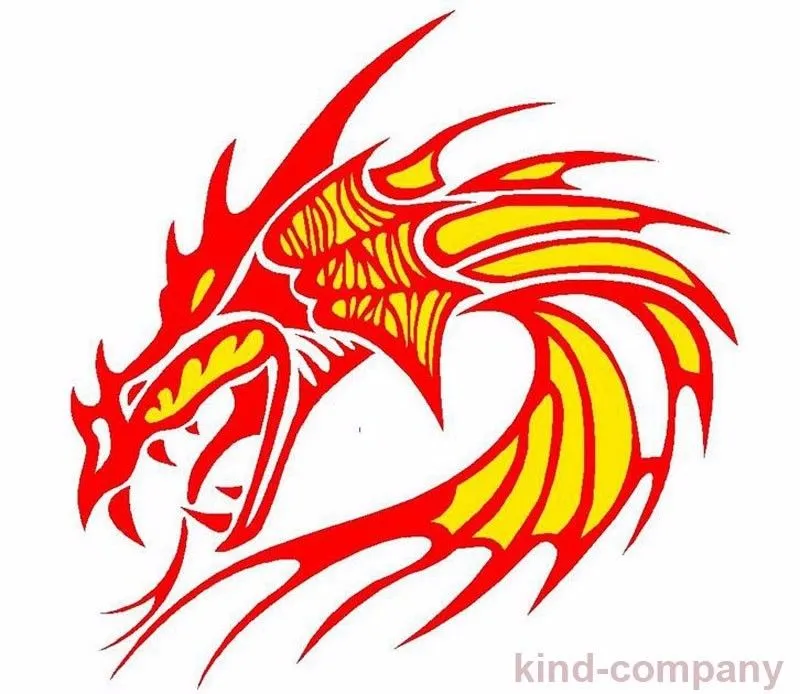 Red Vehical Motor Racing Car Sport Power Auto Red Dragon Head Vinyl Emblem Sticker Decals for Motor Hood Side