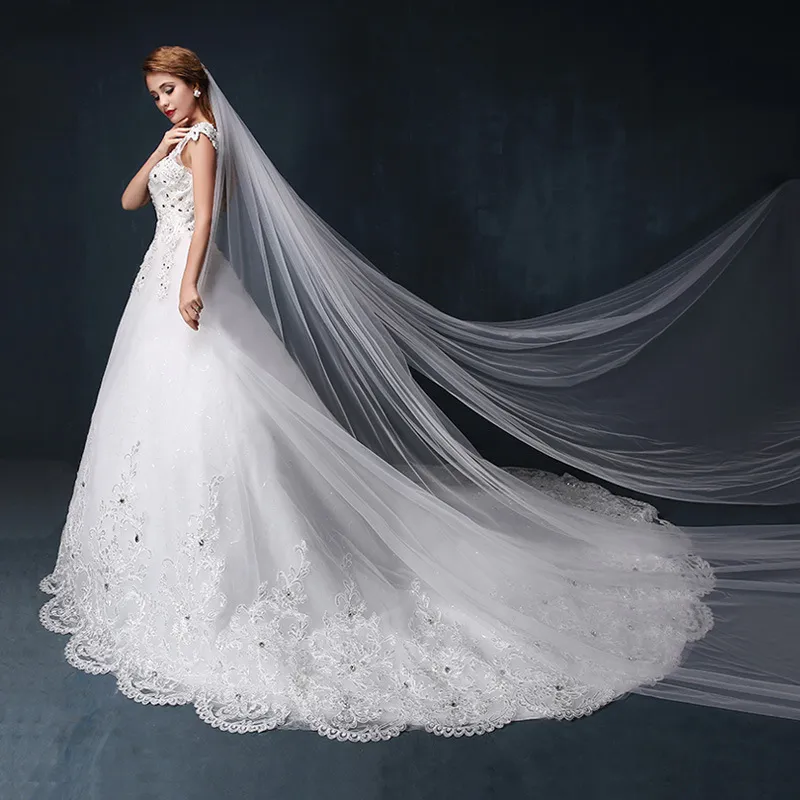 veli da sposa copricapo da velo da sposa per accessori da sposa da sposa veli da sposa veli lunghi semplici a due strati con pettine lunghezza 3 yard