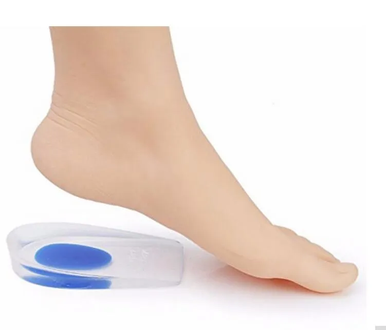 Mens Women Silicone Gel Heel Cushion Insoles Soles Relieve Foot Pain Protectors Spur Support Shoe Pad Feet Care Inserts