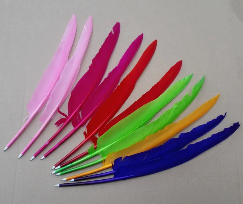 nieuwe Aankomen 100 stks/partij DIY Populaire gans ganzenveer balpennen Voor Wedding Party Gift pen