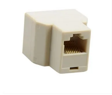 Beige RJ45 8P8C Network Cable Splitter 1 Kvinna till 2 Kvinnliga F/F Ethernet -anslutare Cat5 Wire Modular Jack Socket Adapter