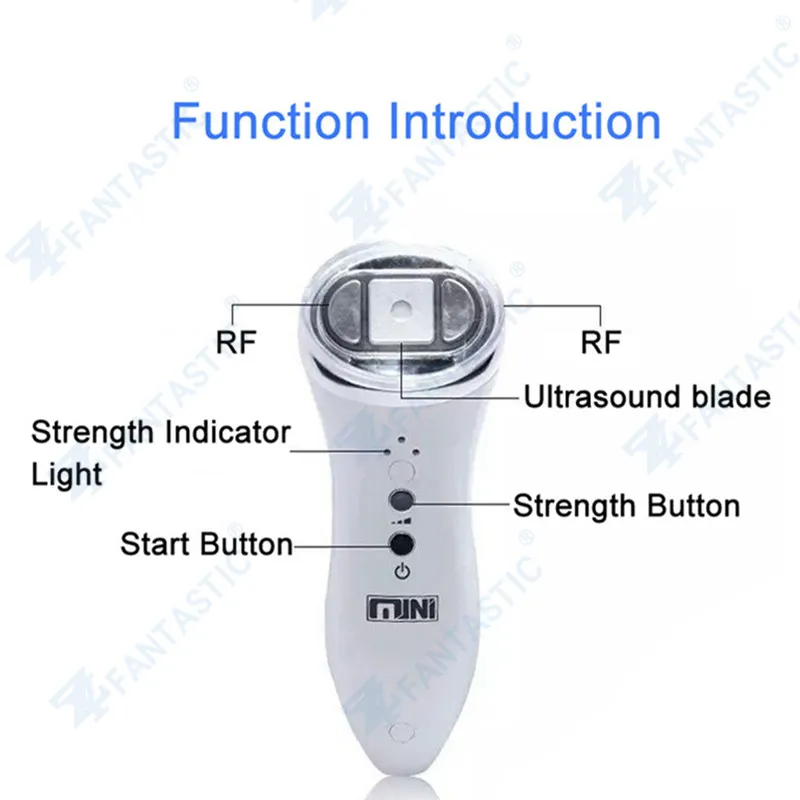 2017 populaire Portable Mini HIFU visage levage retrait des rides RF LED peau serrer soins de la peau Machine de beauté