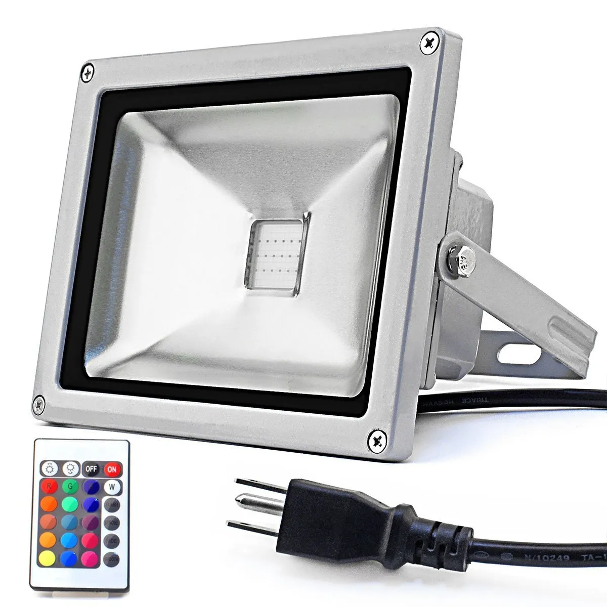 Floodlights 10 W Wodoodporna LED Light Light 24key IR Remote Controller RGB Outdoor Page Lampa Lampa Projektor Lampki 85-260V