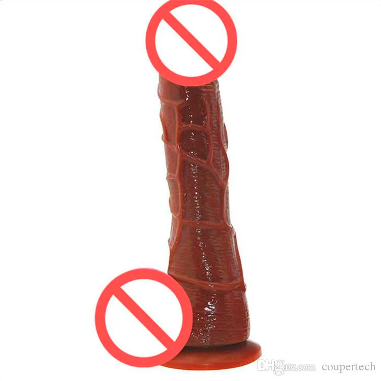 Zwart 8 inch realistische dildo waterdichte flexibele penis met getextureerde schacht en sterke zuignap seksspeeltje voor wom9152439