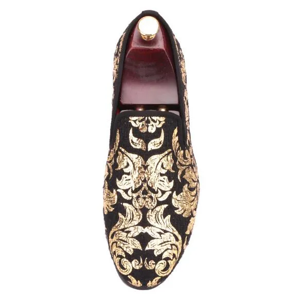 Nieuwe High-end Gold Printing Mannen Schoenen Luxe Mode Mannen Loafers Heren Flats Grootte VS 4-17 Gratis Verzending