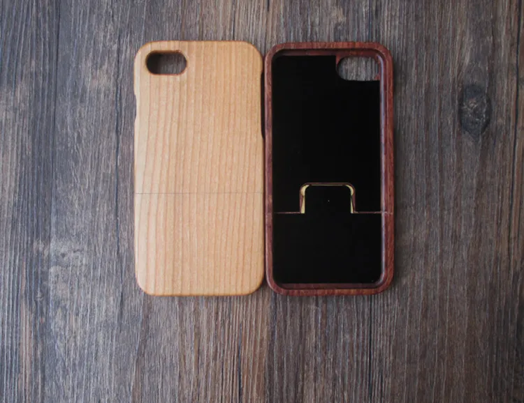 Luxury Natural Real Wooden Bamboo Mobiltelefon Väska till iPhone 6 7 6s plus 100% Trä snidning Väskor Mobiltelefon Hårdbakgrund