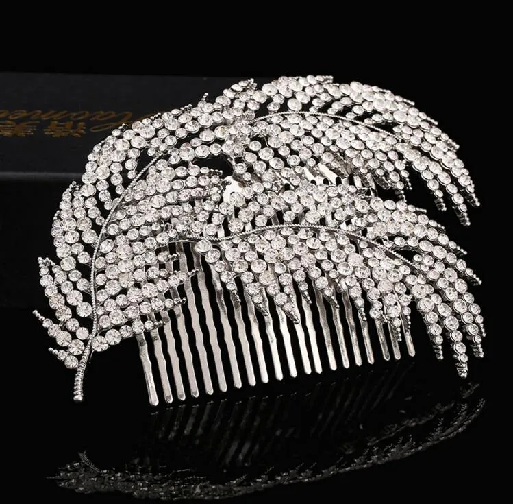 Moda Nupcial Do Casamento Tiaras Impressionante Strass Fino Pente Acessórios Da Jóia Da Noiva Escova De Cabelo De Cristal Frete Grátis LY68