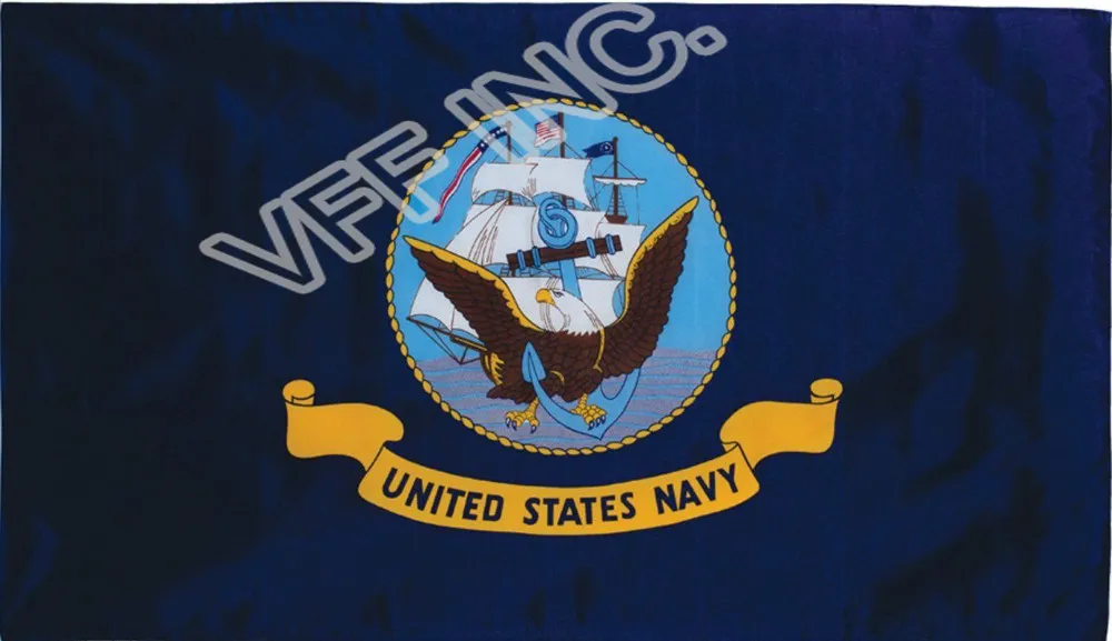 US Navy Anchor Ship Emblem Army Flag 3ft x 5ft Polyester Banner Flying 150* 90cm Custom Flag Outdoor AF1