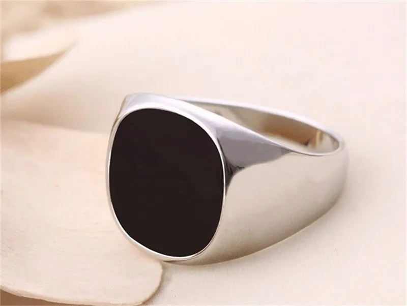 Yhamni Fashion Black Wedding Rings for Men Brand Luxury Black Onyx Stones Crystal Ring Fashion 18krgp Rings Men Jewelry R0378