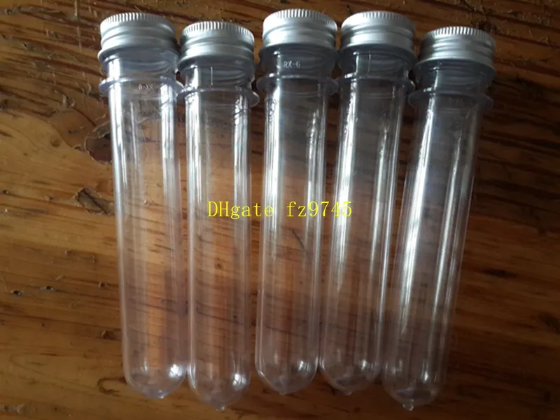 10st / lot Fri frakt 40ml Transparent Mask Bad Salt Test Pet Tube With Aluminium Cap 40cc Clear Plastic Cosmetic Tube