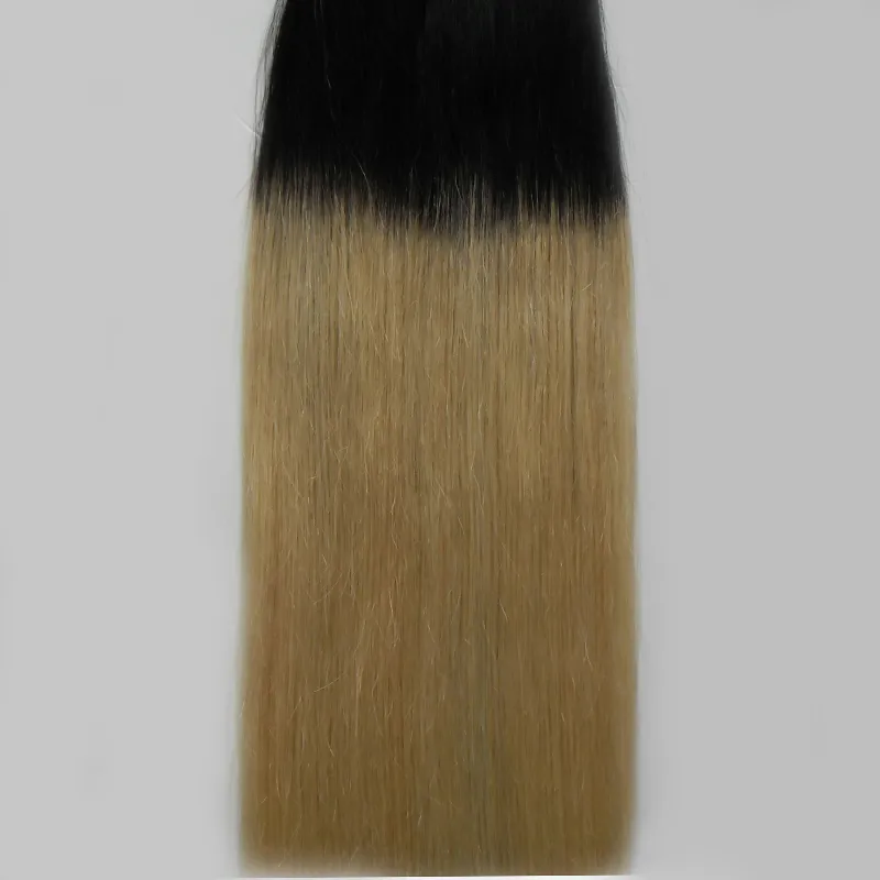 Ombre tape in hair extensions 100g Straight #1B/613 tape in human hair extensions Ombre human hair extension blond