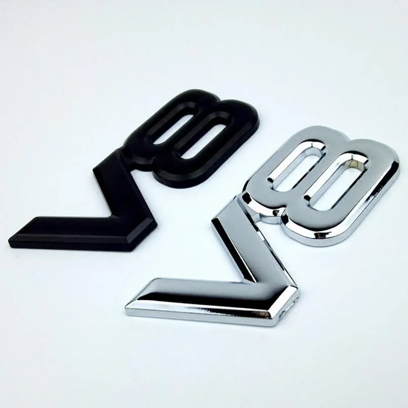 Metaal 3D V8 Motor verplaatsingsauto badge V8 Emblem Logo Sticker V8 Auto auto Decal Badge Styling4204885