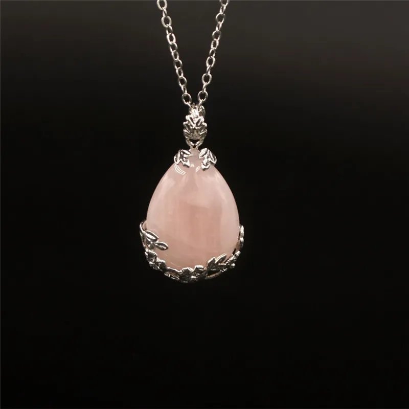 Gros pendentif en forme de poire en forme de poire de cristal de quartz rose chaud cornaline quartz unique caution charme pierre de guérison pendentifs collier à vendre