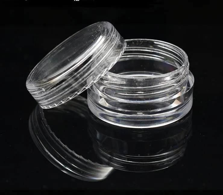 Contenitore in plastica vuoto con base trasparente da 3 ml Vaso da 3 grammi crema cosmetica Ombretto Unghie Gioielli in polvere