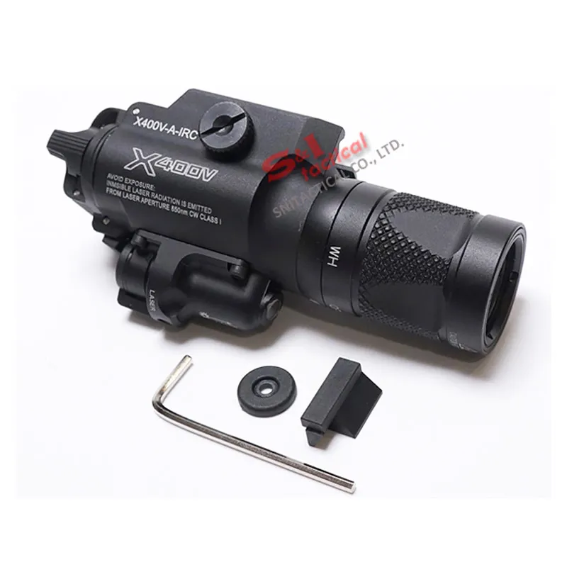 NUOVA torcia SF X400V-IR Tactical Gun Light LED bianco e uscita IR con laser rosso nero