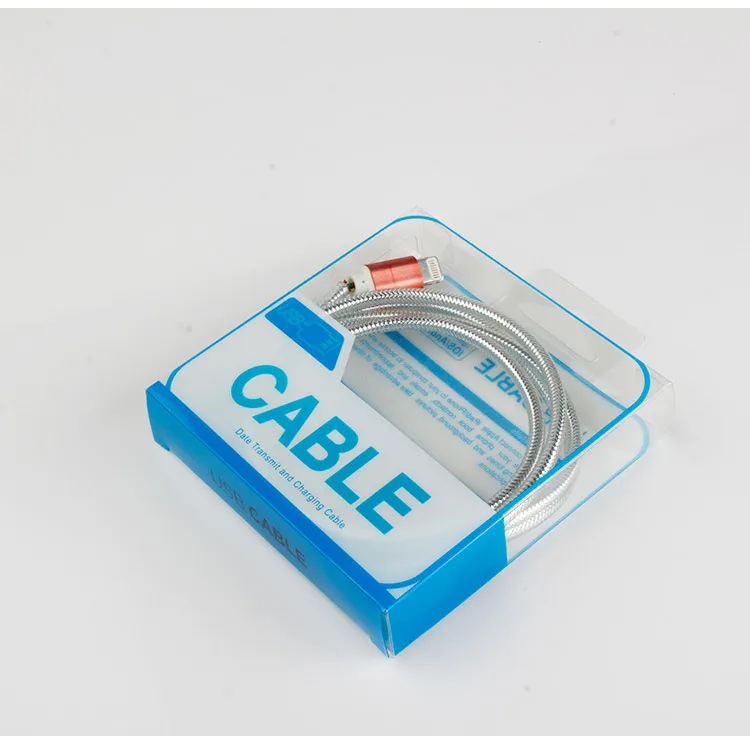 Wholesale Fashion Blister PVC Plastic Retail Packaging Box Package For iphone USB micro usb cable box usb charger box