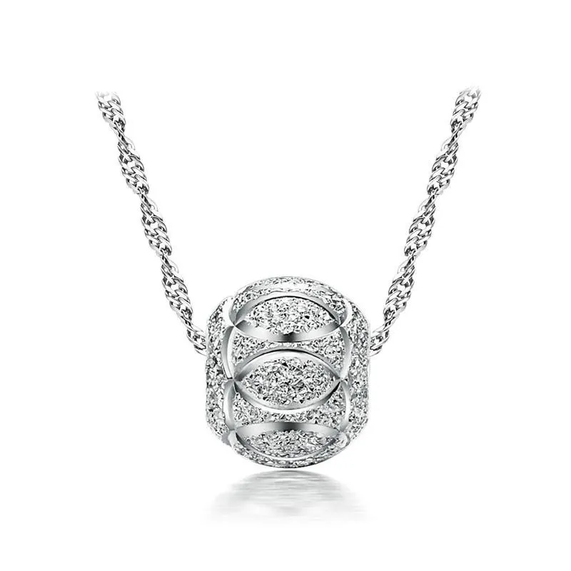 Yhamni Fine Jewelry 100% 925 Sterling Silver Bead Naszyjnik dla kobiet Silver Łańcuchy Oświadczenie Naszyjniki Hurtownie BKN006