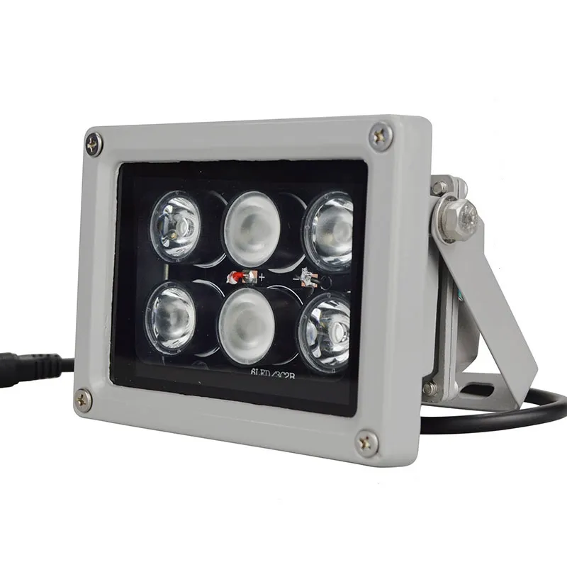12V 60m 6 st LED-array IR Illuminator Infraröd lampa LED Light Outdoor Waterproof för CCTV Kameraövervakningskamera 6 Arrey IR Light