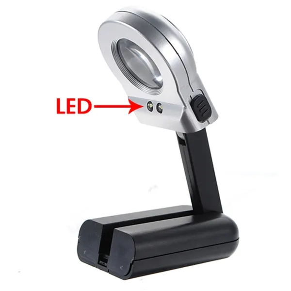 High Standard 16X 30mm Illuminated Magnifier Magnifying Glass LED Folding Stand Jewelry Loupe Watch Repair Tools92864539615389