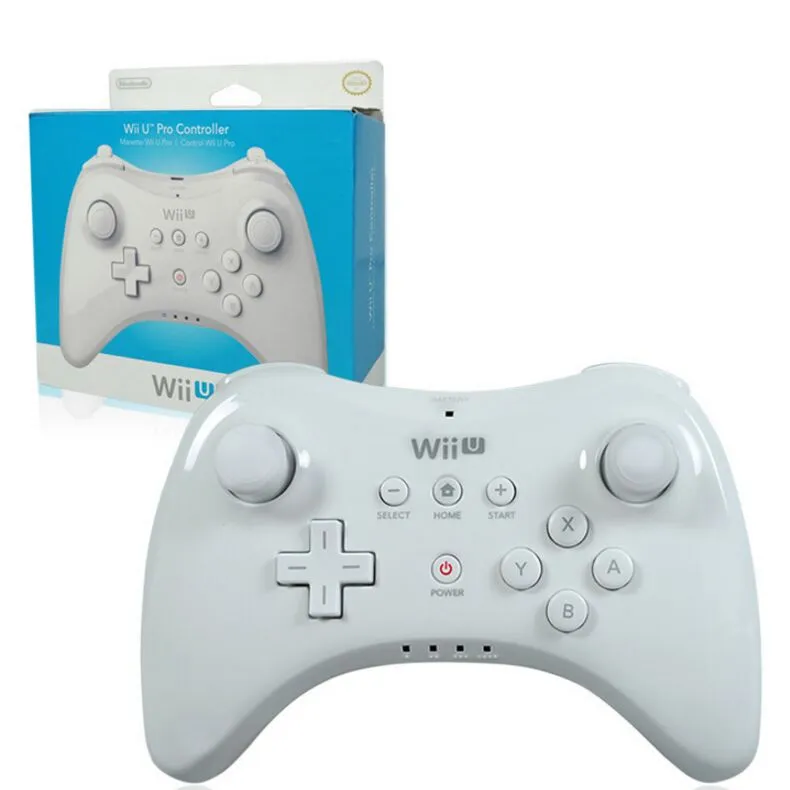 WUP-005 Dual Analoge Bluetooth Draadloze Afstandsbediening USB WII U Pro Game Gaming Gamepad voor voor Nintendo Wii U WiiU Wit Zwart Groothandel