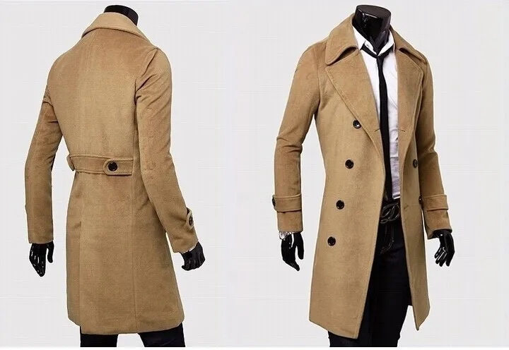 Mens Designer Roupas Trench Coats Frete Grátis Moda Inverno Único Breasted Cashmere Jaqueta Casacos Homens Casaco Casacos